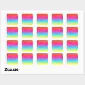 Neon Grunge Regenbogendesign Quadratischer Aufkleber (Blatt)