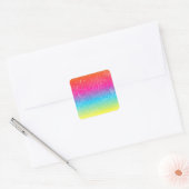 Neon Grunge Regenbogendesign Quadratischer Aufkleber (Umschlag)