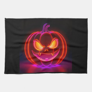 Neon Grusel-Kürbis-Halloween-Küchentuch Geschirrtuch