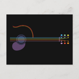 Neon Guitar Postkarte