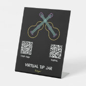 Neon Guitars Virtual Tip Jar Tabletop-Zeichen Sockelschild (Vorderseite)