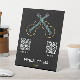 Neon Guitars Virtual Tip Jar Tabletop-Zeichen Sockelschild
