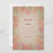 Neon Gypsophila Botanical Hot Pink Wedding Einladu Einladung (Vorderseite)