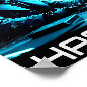 Neon Hacker Wolf Cyberpunk Style Poster (Ecke)