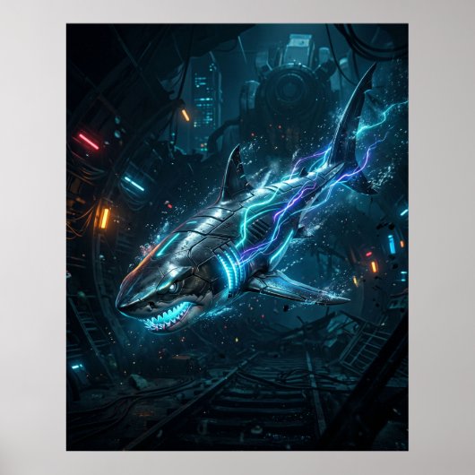 Neon-Hai Metro-Abgrund Poster (Vorne)