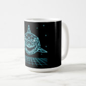 Neon-Hai-Synthwave - Retro-Ozean-Raubtier Kaffeetasse (VorderseiteRechts)