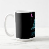 Neon-Hai-Synthwave - Retro-Ozean-Raubtier Kaffeetasse (Links)