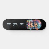 *~* Neon Hair Rainbow Troll AP89 Initial Skateboard (Horizontal)