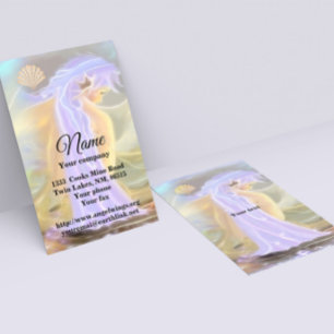 Neon Haired Mermaid Business Card Visitenkarte