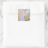 Neon Haired Mermaid Quadratischer Aufkleber (Tasche)