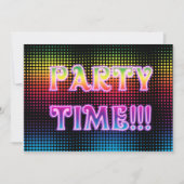 Neon Halftone Party Einladung (Vorderseite)