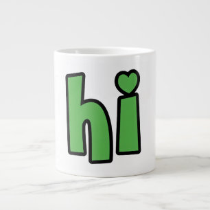 Neon Hallo, Herz inklusive 🌿 Glow-in-the-Dark "Hi Jumbo-Tasse