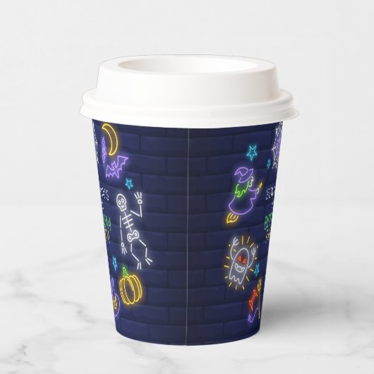 Neon Halloween Geburtstag Pappbecher (Rechts)