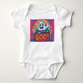 Neon Halloween Ghost, Neon Boo Halloween Ghost, Baby Strampler