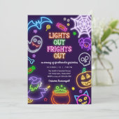 Neon Halloween Glow in the Dark Spooktacular Party Einladung (Stehend Vorderseite)
