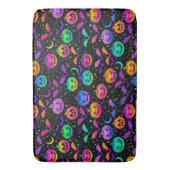 Neon Halloween Jack=O=Lanterns Fledermäuse und Ste Badematte (Vorderseite Vertikal)