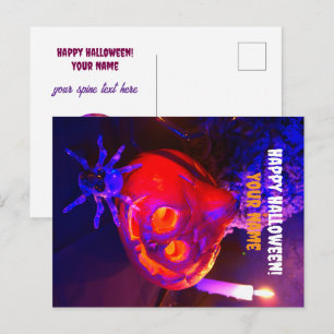 Neon-Halloween-Kürbisse Ankündigungspostkarte