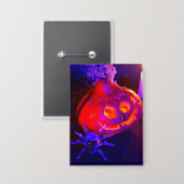 Neon-Halloween-Kürbisse Button (Vorderseite/Rückseite)