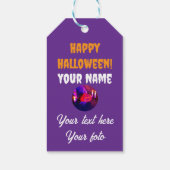 Neon-Halloween-Kürbisse Geschenkanhänger (Rückseite)