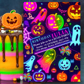 Neon Halloween Leichte Regenbogen Gwer Party Einladung