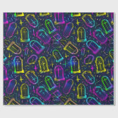 Neon-Halloween-Muster  Geschenkpapier (Flach)