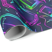 Neon-Halloween-Muster  Geschenkpapier (Rolleneckpunkt)