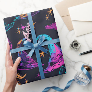 Neon-Halloween-Muster Geschenkpapier