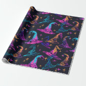 Neon-Halloween-Muster Geschenkpapier (Ungerollt)