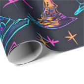 Neon-Halloween-Muster Geschenkpapier (Rolleneckpunkt)