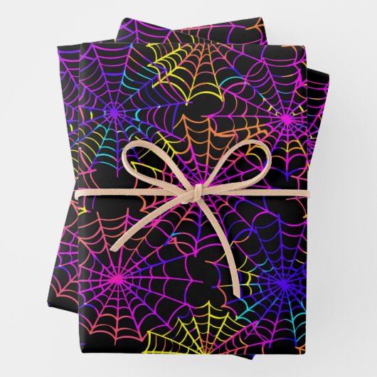 Neon-Halloween-Muster Geschenkpapier Set (Beispiel)