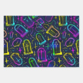 Neon-Halloween-Muster Geschenkpapier Set (Vorderseite 2)