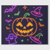 Neon Halloween-Party Gift Wrap Geschenkpapier (Flach)