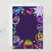 Neon Halloween Party Glow in the Dark Spooktacular Einladung (Rückseite)