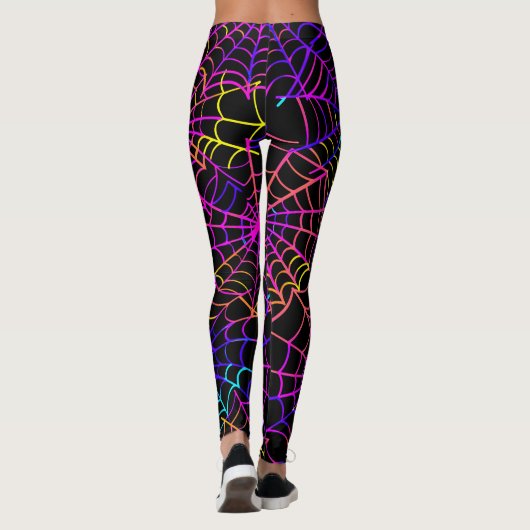 Neon Halloween Pattern  Leggings (Rückseite)