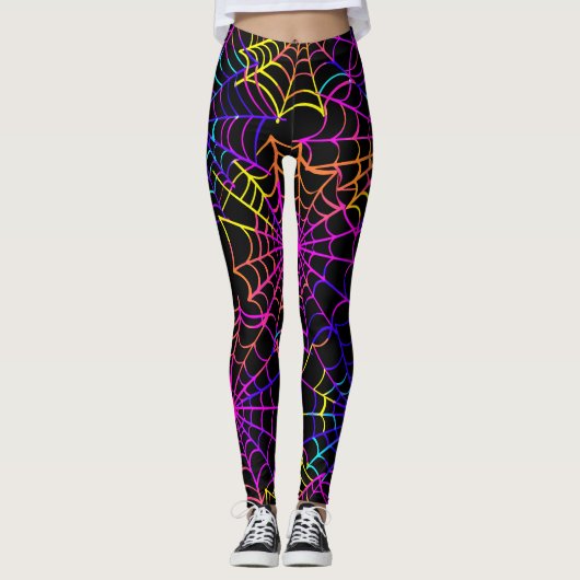 Neon Halloween Pattern  Leggings (Vorderseite)