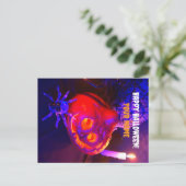 Neon Halloween pumpkins Ankündigungspostkarte (Stehend Vorderseite)