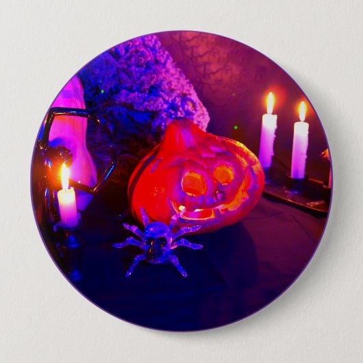 Neon Halloween pumpkins Button (Vorderseite)