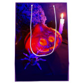 Neon Halloween pumpkins Mittlere Geschenktüte (Rückseite)