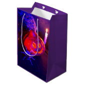 Neon Halloween pumpkins Mittlere Geschenktüte (Rückseite Schrägansicht)