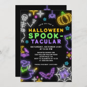Neon Halloween Spooktacular Einladung (Vorne/Hinten)