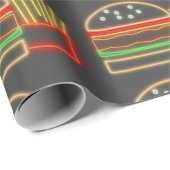 Neon Hamburger Geschenkpapier (Rolleneckpunkt)