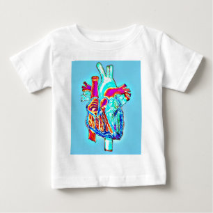 Neon Hand Drawn Anatomisches Herz Baby T-shirt
