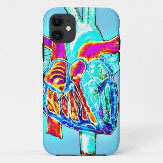 Neon Hand Drawn Anatomisches Herz Case-Mate iPhone Hülle (Rückseite)