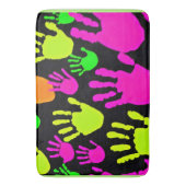 Neon Handprint Graffiti Muster Badematte (Vorderseite Vertikal)