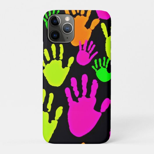 Neon Handprint Graffiti Muster Case-Mate iPhone Hülle (Rückseite)