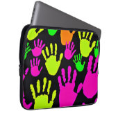 Neon Handprint Graffiti Muster Laptopschutzhülle (Vorne Rechts)