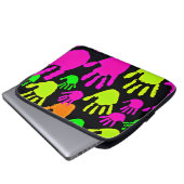 Neon Handprint Graffiti Muster Laptopschutzhülle (Vorne Knopf)