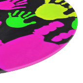 Neon Handprint Graffiti Muster Schneidebrett (Ecke)
