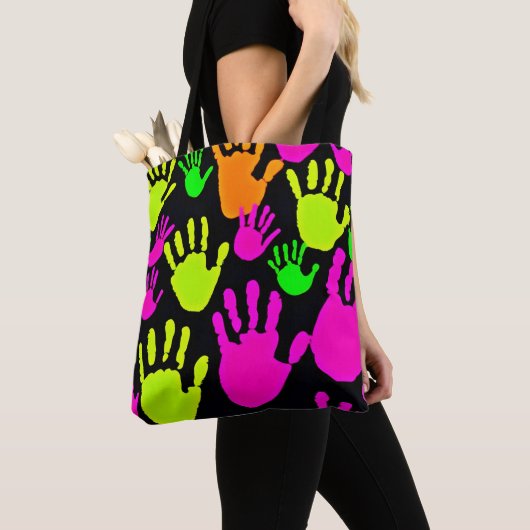 Neon Handprint Graffiti Muster Tasche (Von Nahem)