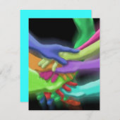 NEON HANDS STACKT BIRTHDAY PARTY & JEDE EINLAGE EINLADUNG (Vorne/Hinten)